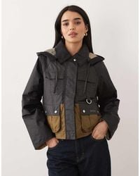 Barbour - Liza Short Hooded Wax Jacket - Lyst