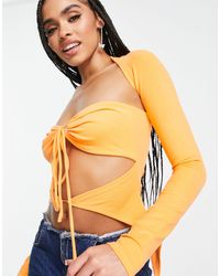 The Kript - Extreme Cut Out Long Sleeve Crop Top - Lyst