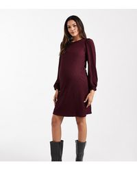 Vero Moda - Vero Moda Materniy Plisse Blouson Sleeve Mini Dress - Lyst