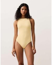 Oysho - Bubble-texture Crochet Halter Swimsuit - Lyst