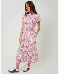 Threadbare - Drawstring Waist Boat Neck Cotton Jersey Maxi Dress - Lyst