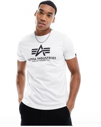 Alpha Industries - Camiseta blanca con logo en el pecho - Lyst