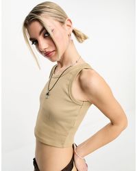 JJXX - Fallon Ribbed Cropped Vest Top - Lyst