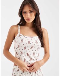 Miss Selfridge - Teddy Bear Print Mix And Match Pyjama Cami Top - Lyst