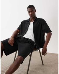 Bershka - Fluid Boxy Short Sleeve Shirt - Lyst
