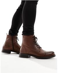 Jack & Jones - Leather Lace Up Boot - Lyst