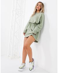 mint tie waist pocket sweater dress