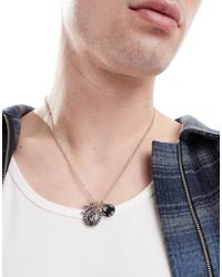 ASOS - – farbene halskette mit st. christophorus-anhänger und halbedelsteinen - Lyst