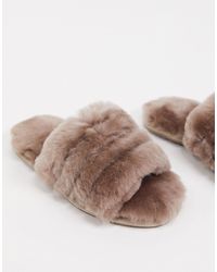 ASOS Серо-коричневые Премиум-слиперы Из Овчины - Коричневый