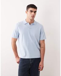 ASOS - Essential Relaxed Fine-knit Notch Polo - Lyst
