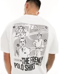 Lacoste - T-shirt à manches courtes avec imprimé dans le dos - Lyst