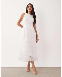 Vila - Floral Jacquard Maxi Dress - Lyst
