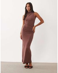 ASOS - Modal Soft Touch High Neck Sleeveless Drape Maxi Dress - Lyst