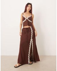 esmé studios - Esmee Maxi Beach Skirt With Cream Lace Detail - Lyst