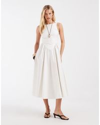 & Other Stories - Rich Cotton Volume Waist Hem Midi Dress - Lyst