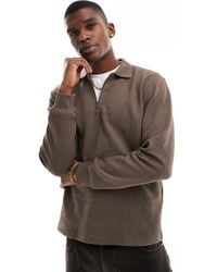 Only & Sons - Long Sleeve 1/4 Zip Polo Top - Lyst