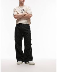 Calvin Klein - Pantaloni Cargo Neri Con Coulisse - Lyst