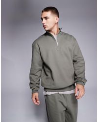ASOS - Premium Heavyweight Oversized Quarter Zip Sweatshirt 400gsm - Lyst