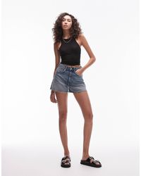 TOPSHOP - Denim Comfort Stretch Short - Lyst