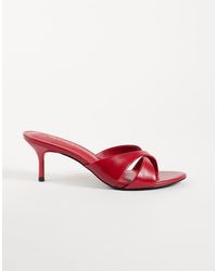 ASOS - Hum Premium Cross Strap Mid Heeled Mules - Lyst
