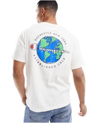 Champion - T-shirt imprimé monde dans le dos - Lyst