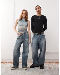 Weekday - Astro - jean baggy unisexe à taille basse - délavé effet usé - Lyst