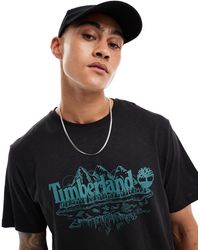 Timberland - Mountain - t-shirt nera con stampa sul davanti - Lyst