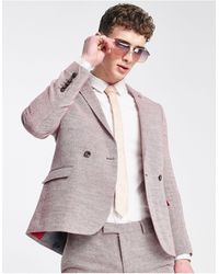 Twisted Tailor - Pegas - giacca da abito doppiopetto slim fit bordeaux - Lyst