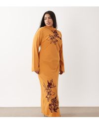 ASOS - Asos Design Curve Textured Embroidered Maxi Dress - Lyst