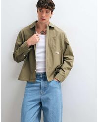 ASOS - Boxy Oversized Shirt With Chest Badge - Lyst