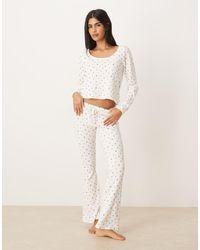 Hollister - Gilly Hicks Mid Rise Flare Cosy Waffle Trousers Co-ord - Lyst