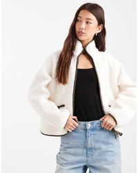 Threadbare - Borg Fleece Met Rits Aan De Voorkant En Paneel Aan De Achterkant - Lyst