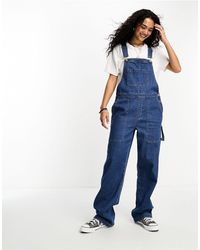 ONLY - Oversized Denim Dungarees - Lyst