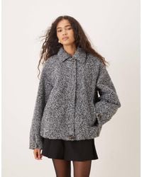 ASOS - Top Collar Brushed Bomber Jacket - Lyst