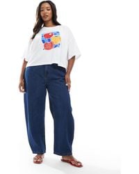 ASOS - Asos Design Curve Barrel Leg Jeans - Lyst