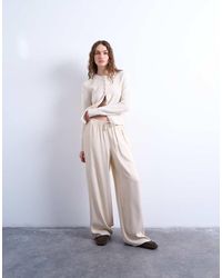 TOPSHOP - Pantaloni A Fondo Ampio Allacciati - Lyst