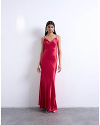 TOPSHOP - Max Cami-Slipdress Van Satijn Met Omgevouwen Randen - Lyst