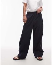 ARKET - Poplin Straight Leg Trousers With Pull-On Waist - Lyst