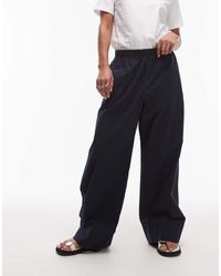 ARKET - Poplin Broek Met Rechte Pijpen En Elastische Taille - Lyst