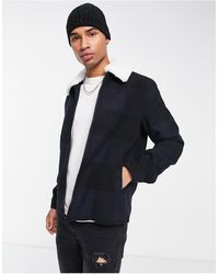 Only & Sons - Check Jacket With Borg Collar - Lyst
