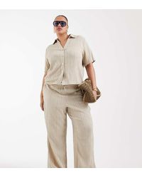 ONLY - Wide Leg Crinkled Textured Trousers Co-Ord - Lyst