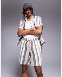South Beach - Drawstring Textured Beach Shorts - Lyst