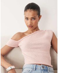 Cotton On - Textured Asymmetric Neck Knit Top - Lyst