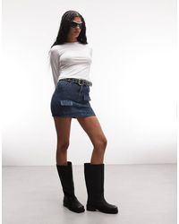 Liquor N Poker - Utility Denim Mini Skirt - Lyst