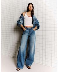 Bershka - High-waist Wide Straight-leg Jeans - Lyst