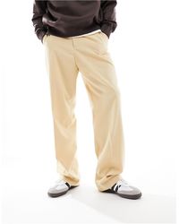 ASOS - Pantaloni eleganti a fondo ampio color pietra - Lyst