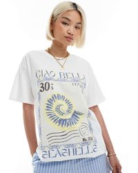 Miss Selfridge - Summer Shell Oversized Graphic Tee - Lyst