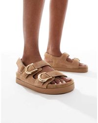 Stradivarius - Ankle Strap Leather Sandal - Lyst