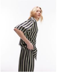 TOPSHOP - Stripe Linen Oversized Shirt - Lyst