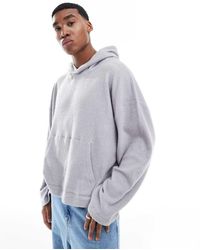 ASOS - Felpa Oversize Mélange Con Cappuccio E Orlo Fisso - Lyst